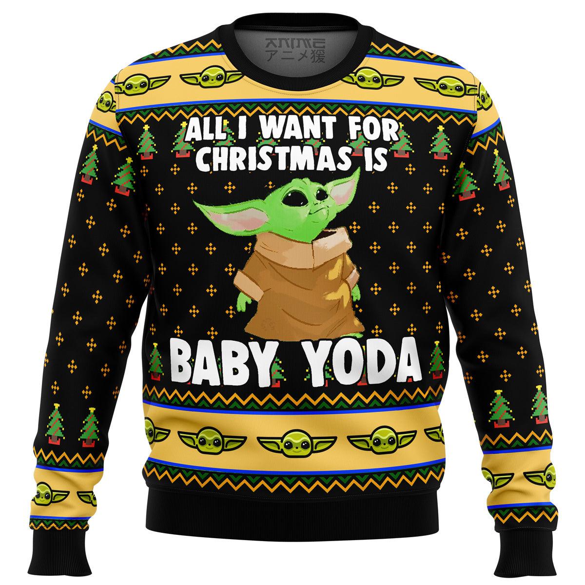 Baby Yoda All I Want Mandalorion Star Wars Ugly Sweater