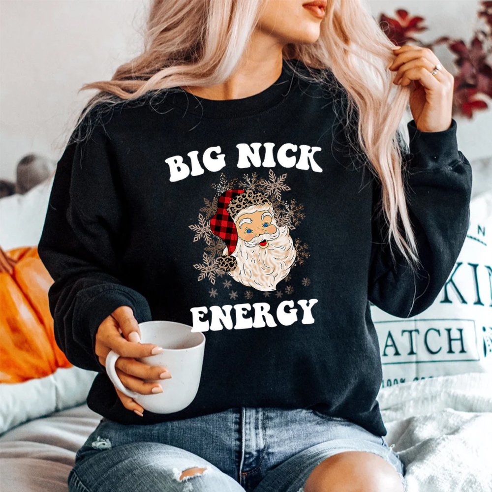 Big Nick Energy Funny Christmas Holidays Santa Claus Shirt