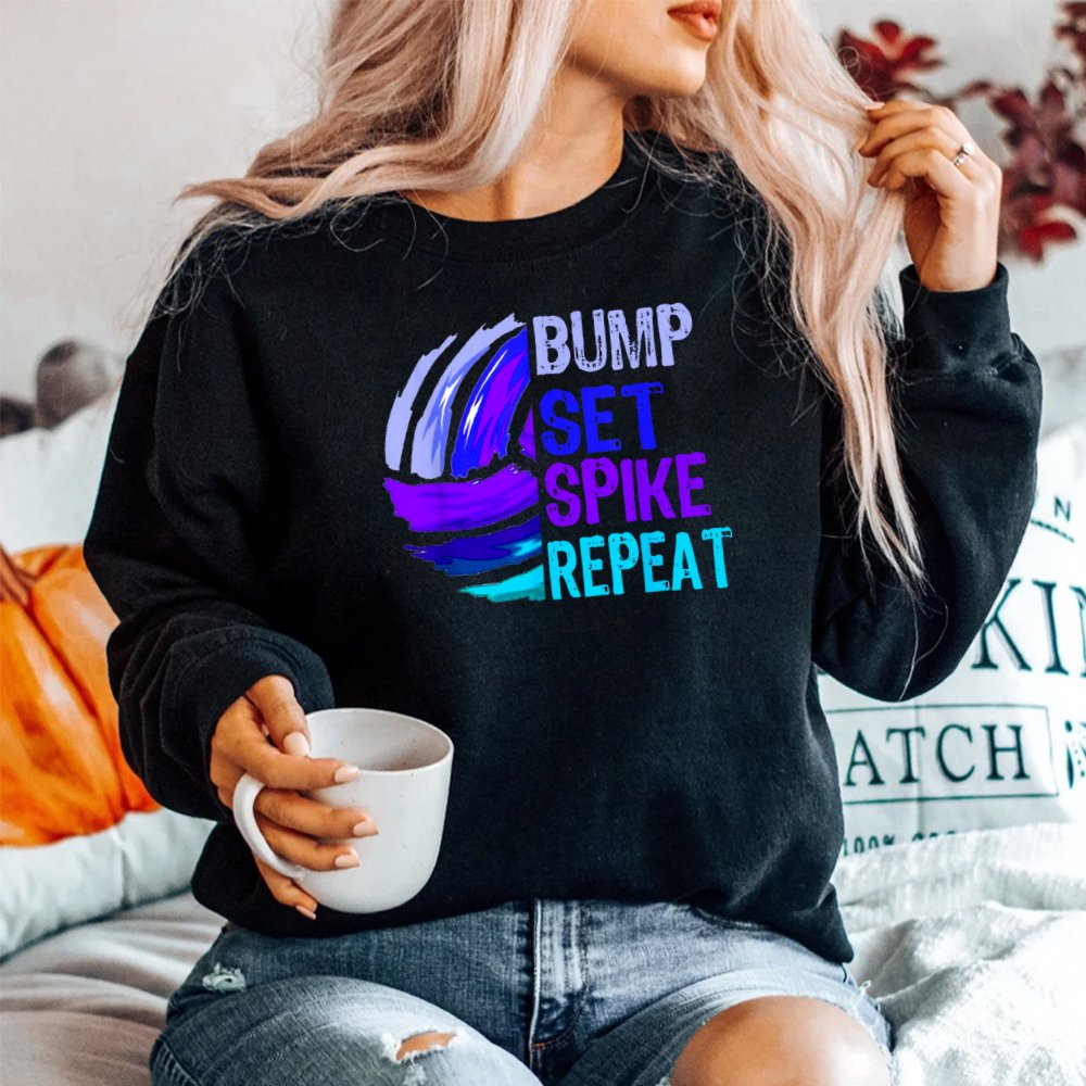 Bump Set Spike Repeat Blue Purple Shirt