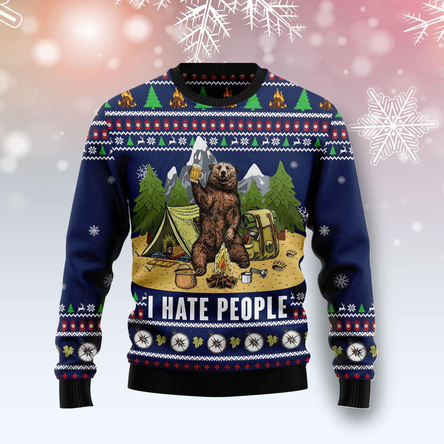 Camping I Hate People Ugly Sweater