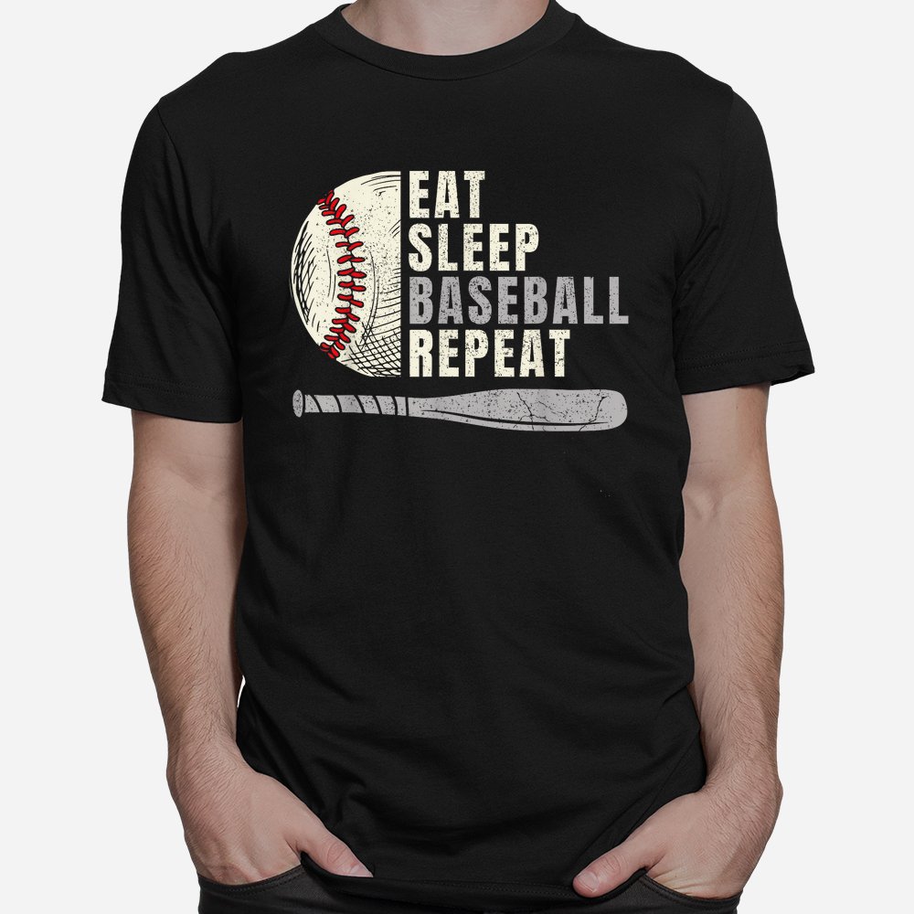Eat Sleep Baseball Repeat Funny Baseball Shirt