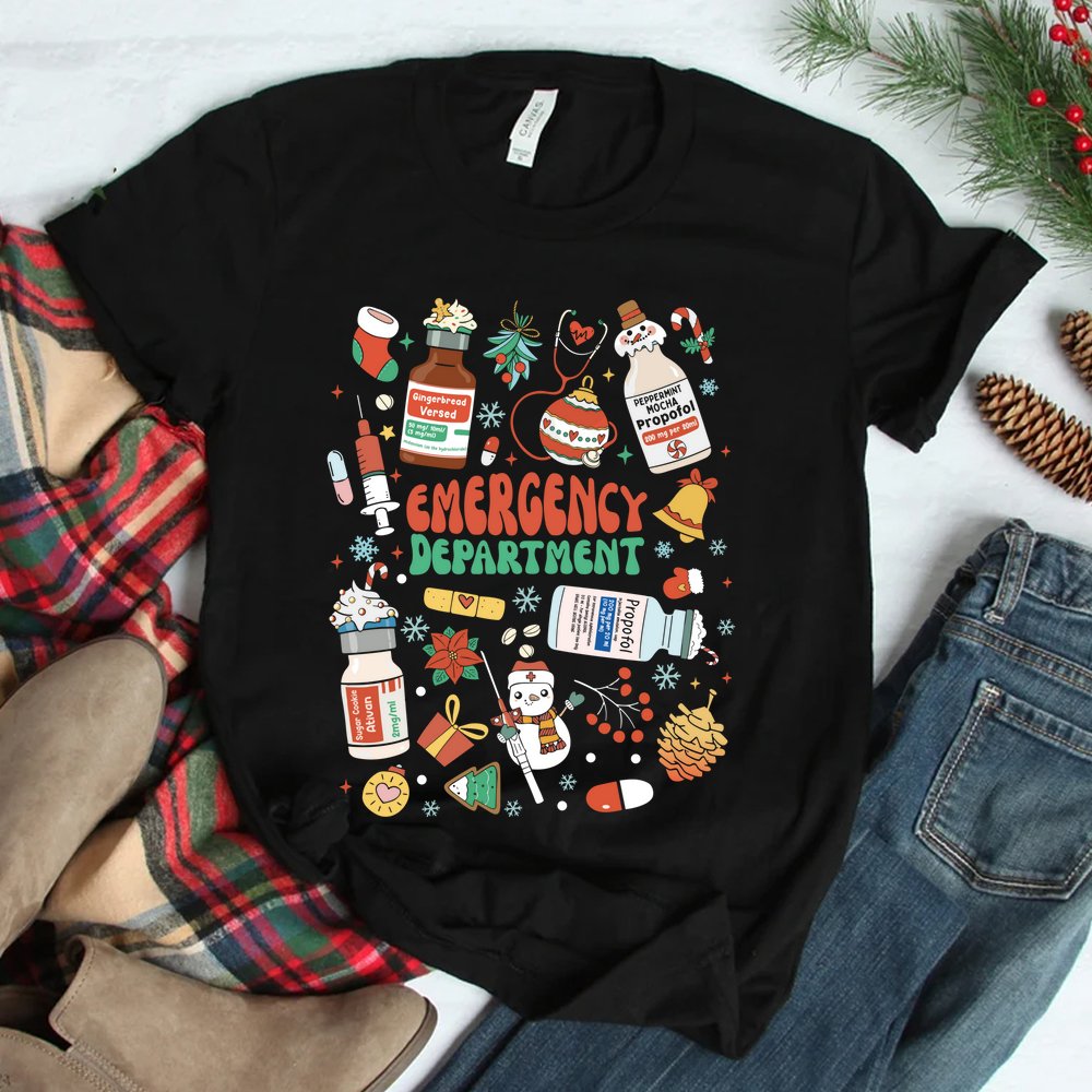 Emergency Room Emergency Department Squad ER Nurse Christmas Shirt
