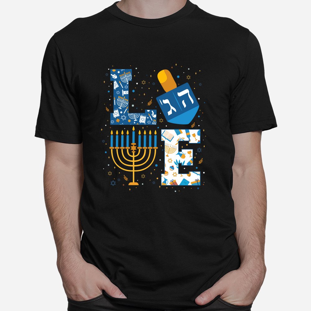 Hanukkah Love With Menorah For Jewish Christmas Holiday Shirt
