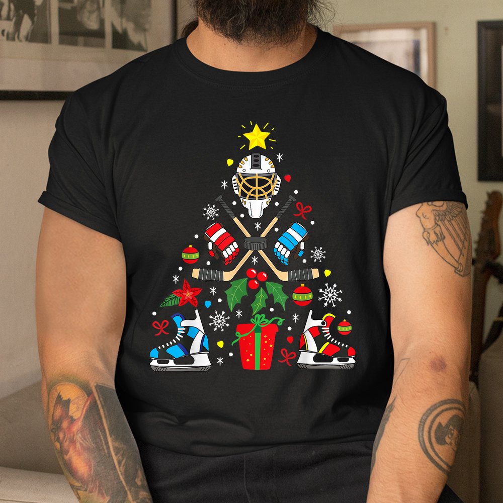 Ice Hockey Christmas Ornament Tree Funny Shirt