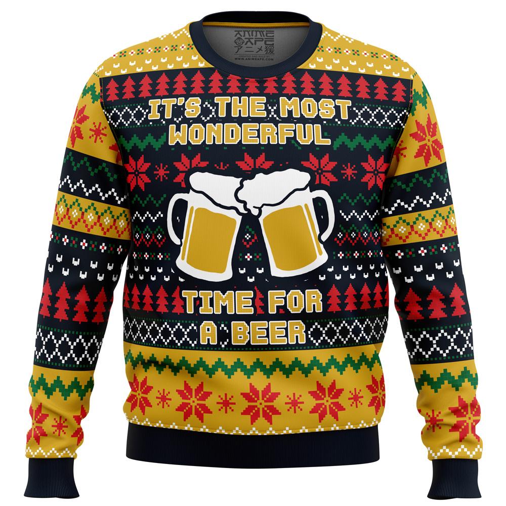It's The Most Wonderful Time For A Beer Parody Ugly Sweater