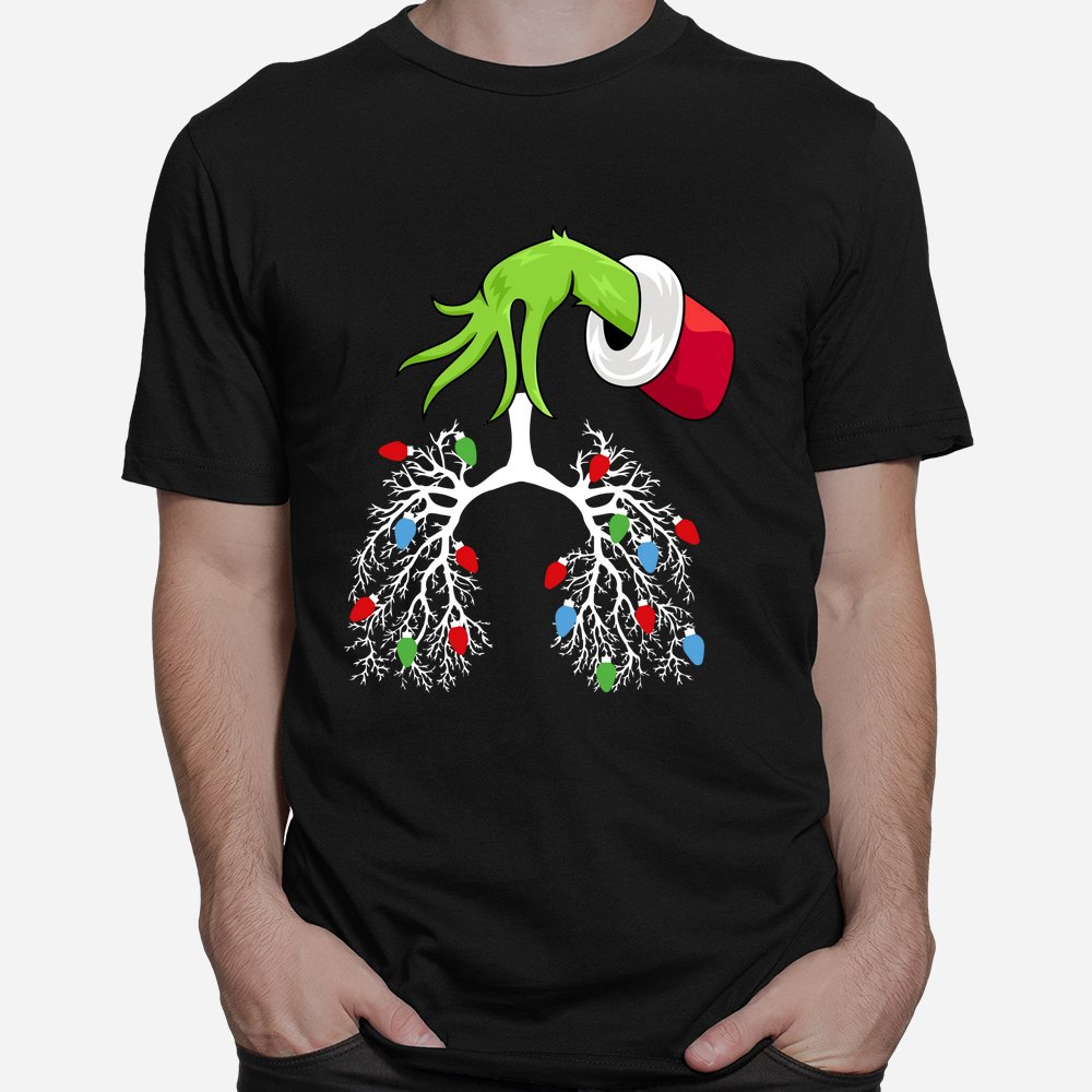Lung Christmas Lights Respiratory Therapist RT Nurse Xmas Shirt