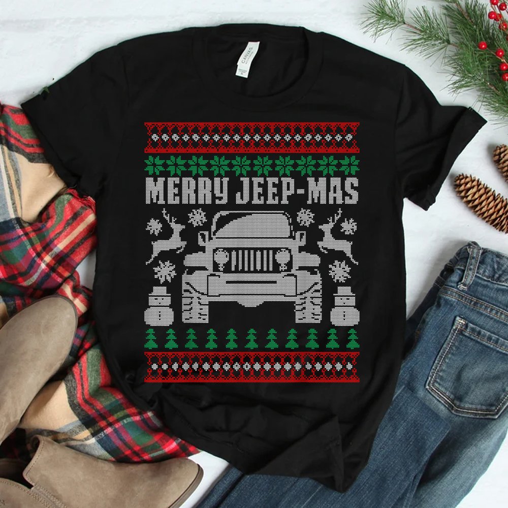 Merry Jeepmas Buffalo Plaid Christmas Xmas Shirt