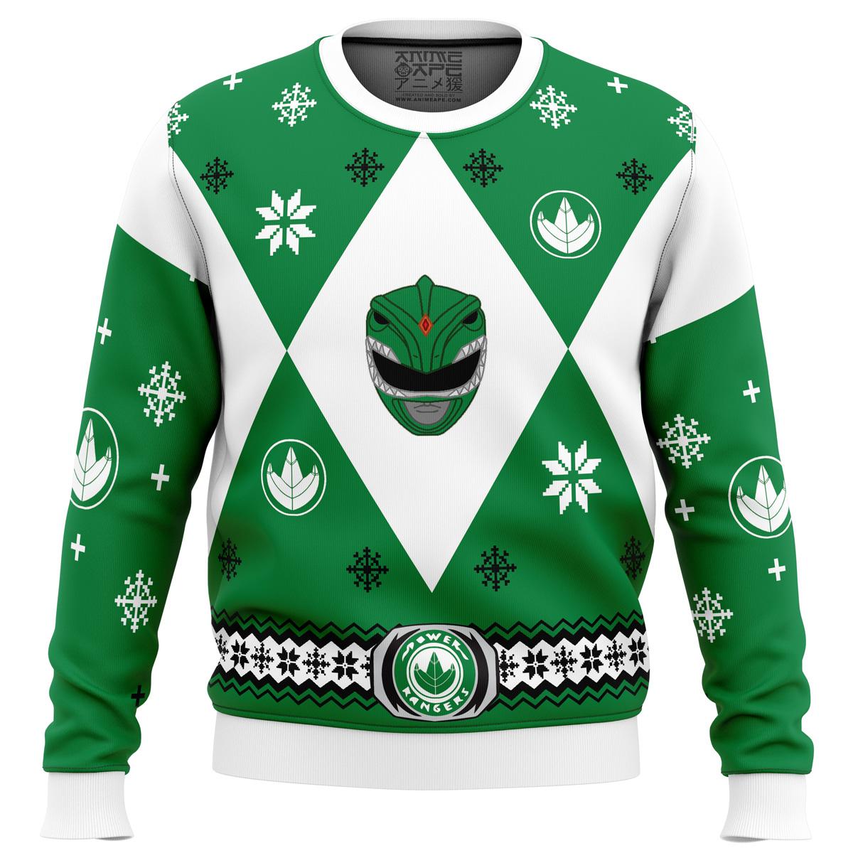 Mighty Morphin Power Rangers Green Ugly Sweater