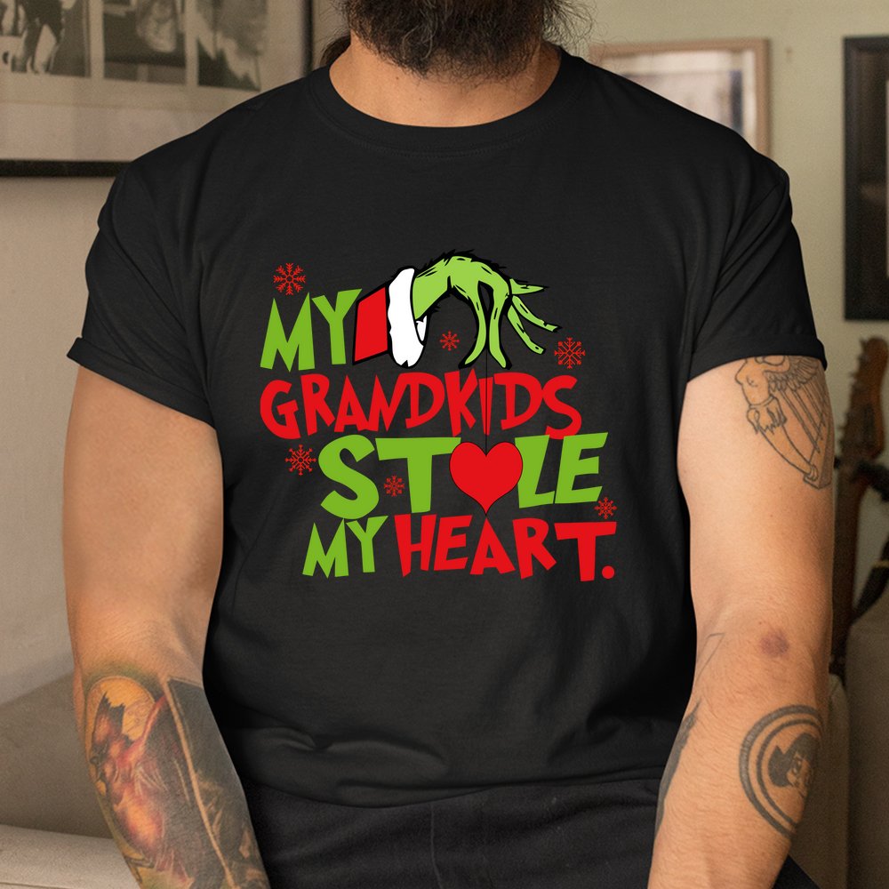 My Grandkids Stole My Heart Funny Christmas Shirt
