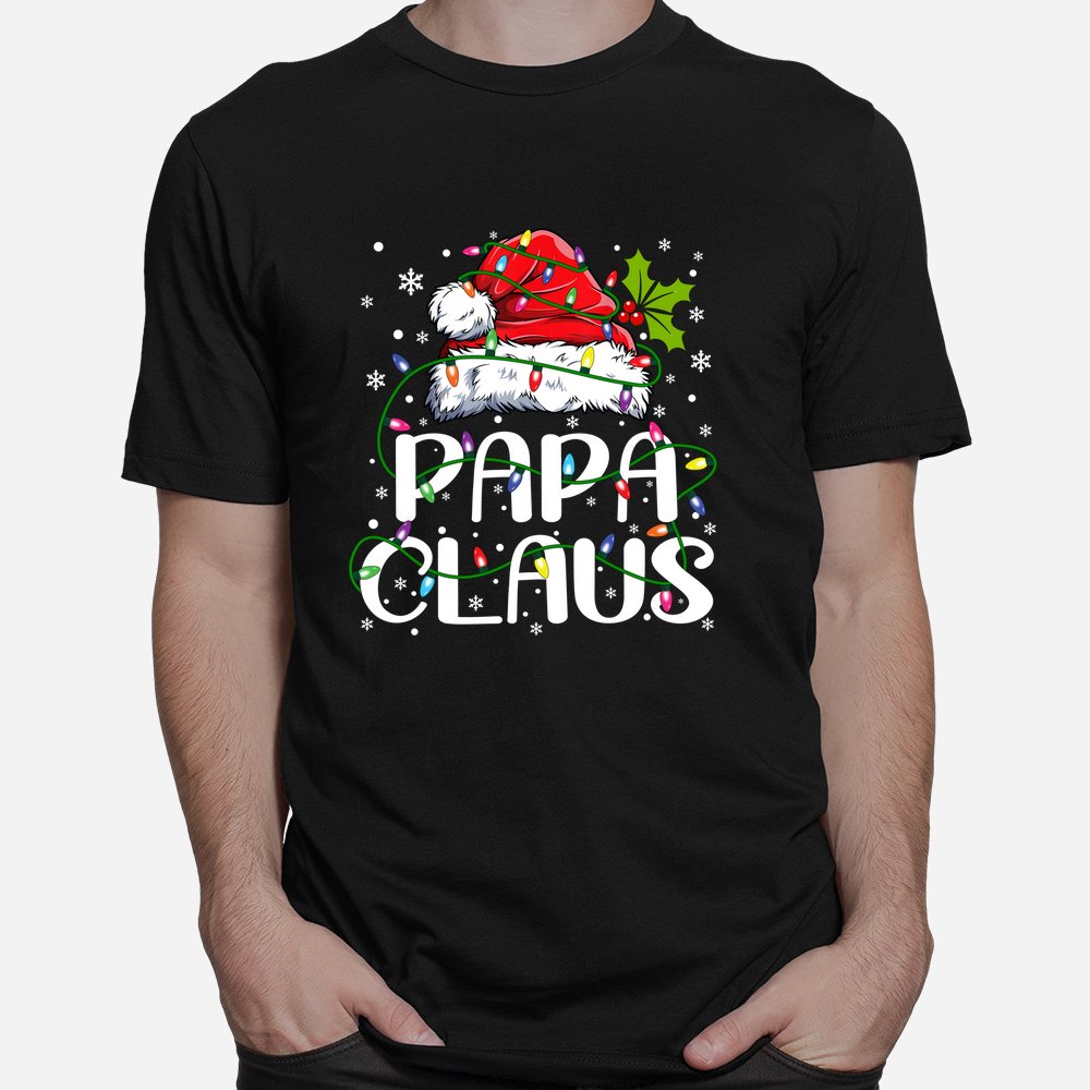 Papa Claus Shirt Christmas Lights Pajama Family Matching Shirt