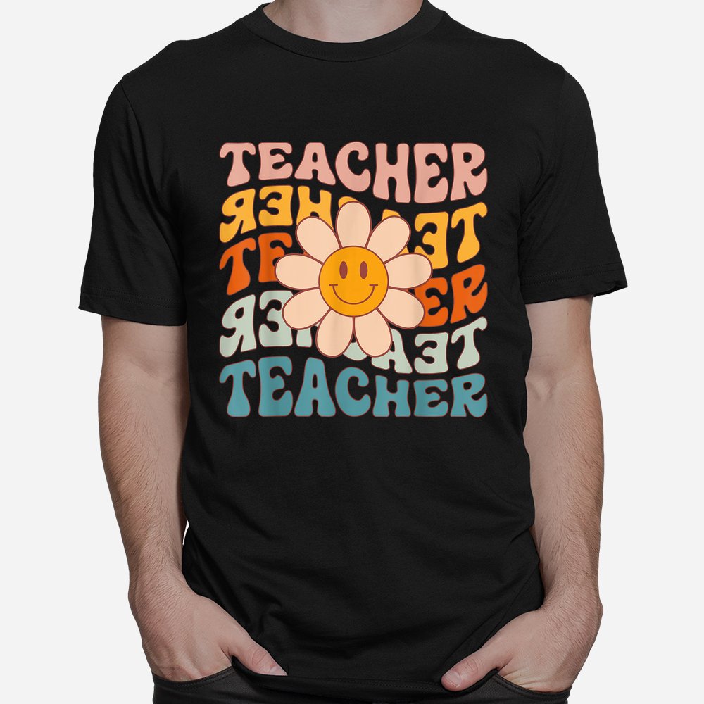 Retro Teacher Daisy Colorful Elementary School Teacher Shirt