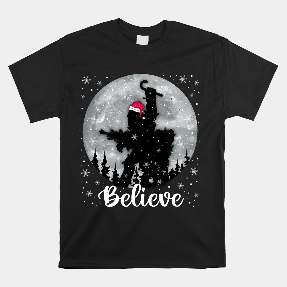 Santa Bigfoot Christmas Rock Roll Sasquatch Believe Shirt