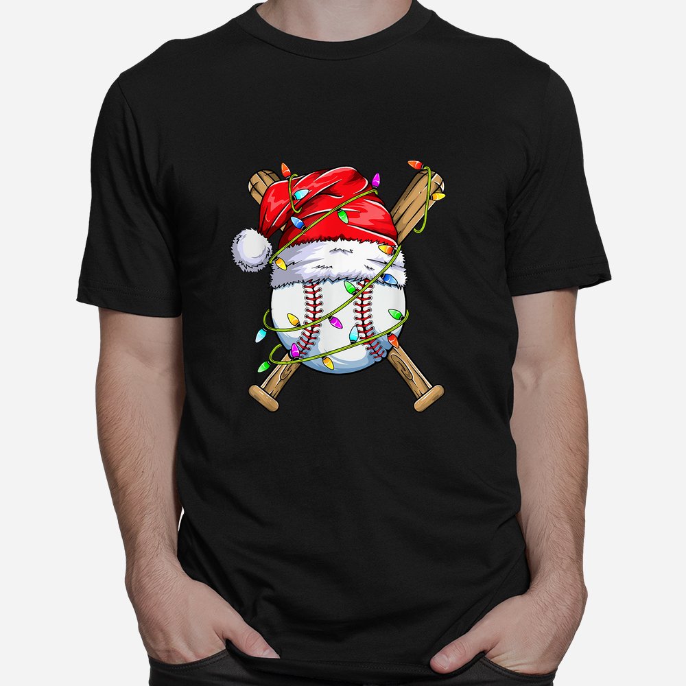 Santa Sports Christmas Baseball Player Shirt