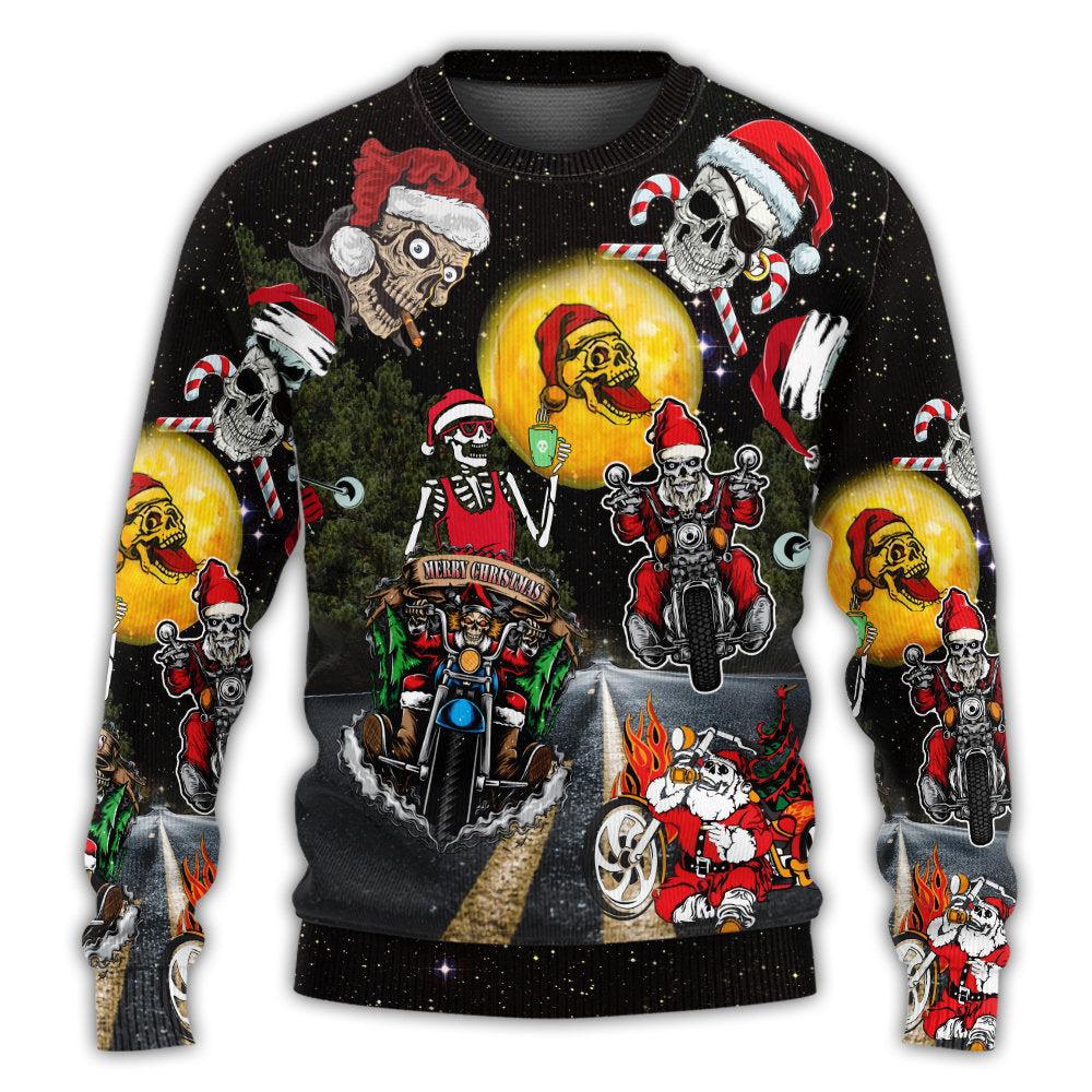 Skull Santa Is Racing To You Christmas Ugly Sweater