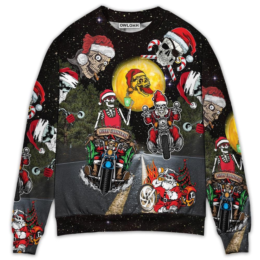 Skull Santa Is Racing To You Christmas Ugly Sweater