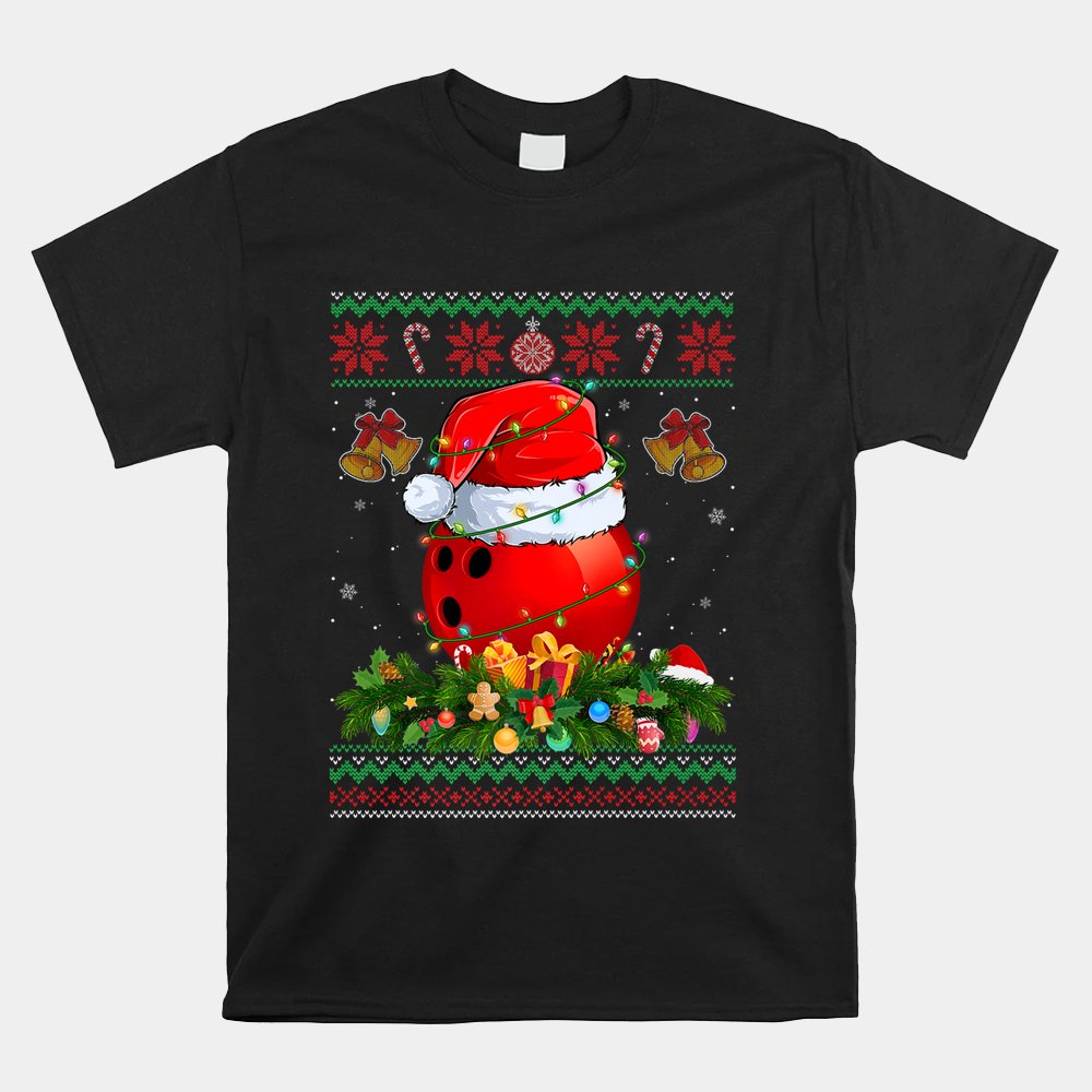 Snowman Bowling Christmas Ball Ugly Sweater Shirt