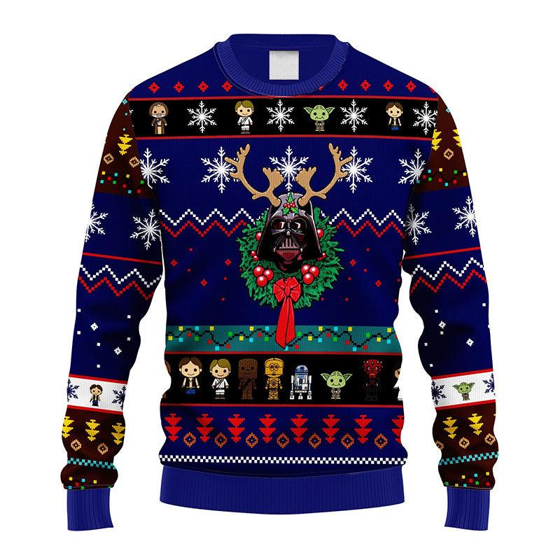 Star Wars Style Darth Reindeer Xmas Ugly Sweater