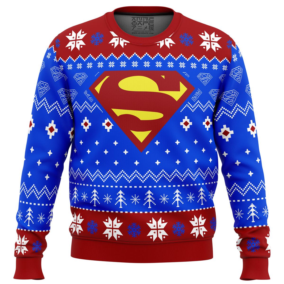 Super Heroes Superman Christmas Ugly Sweater