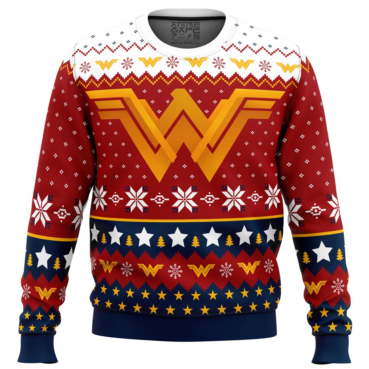 Super Heroes Wonder Woman Christmas Ugly Sweater