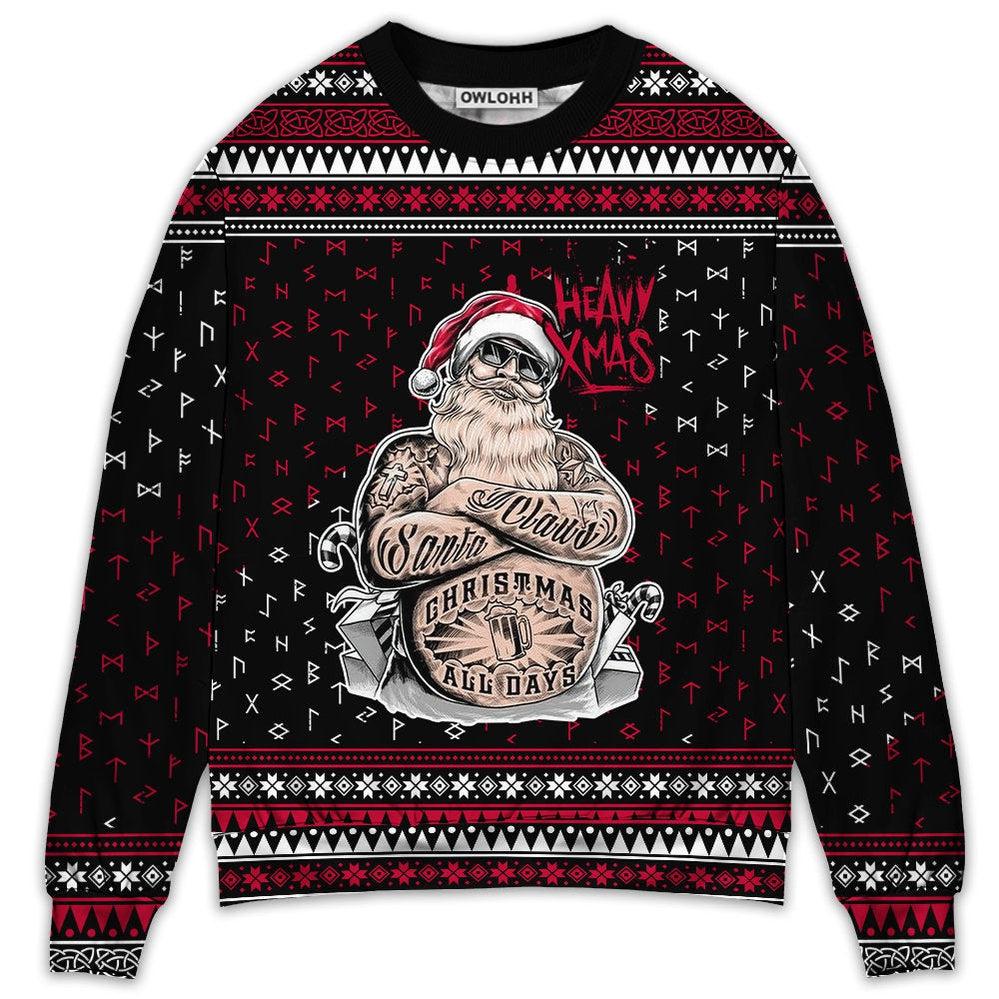 Tattoo Santa Funny Merry Christmas Ugly Sweater