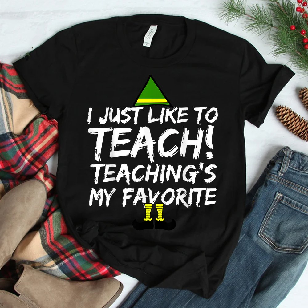 Teacher Christmas Shirt Teaching Is My Favorite Shirt