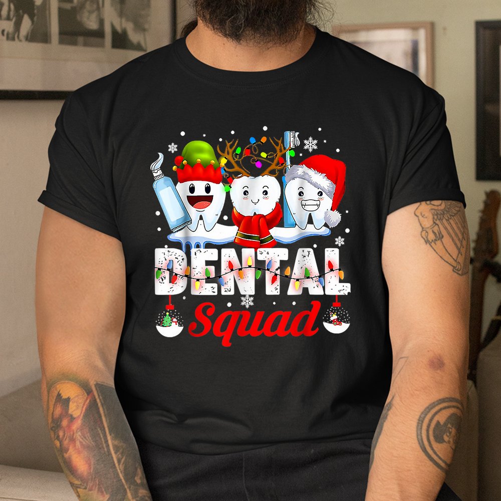 Teeth Santa Reindeer Christmas Dental Squad Shirt