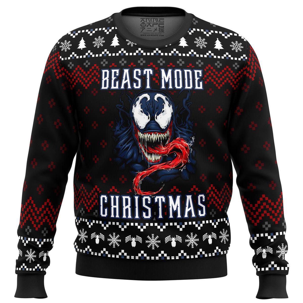 Venom Beast Mode Christmas Ugly Sweater