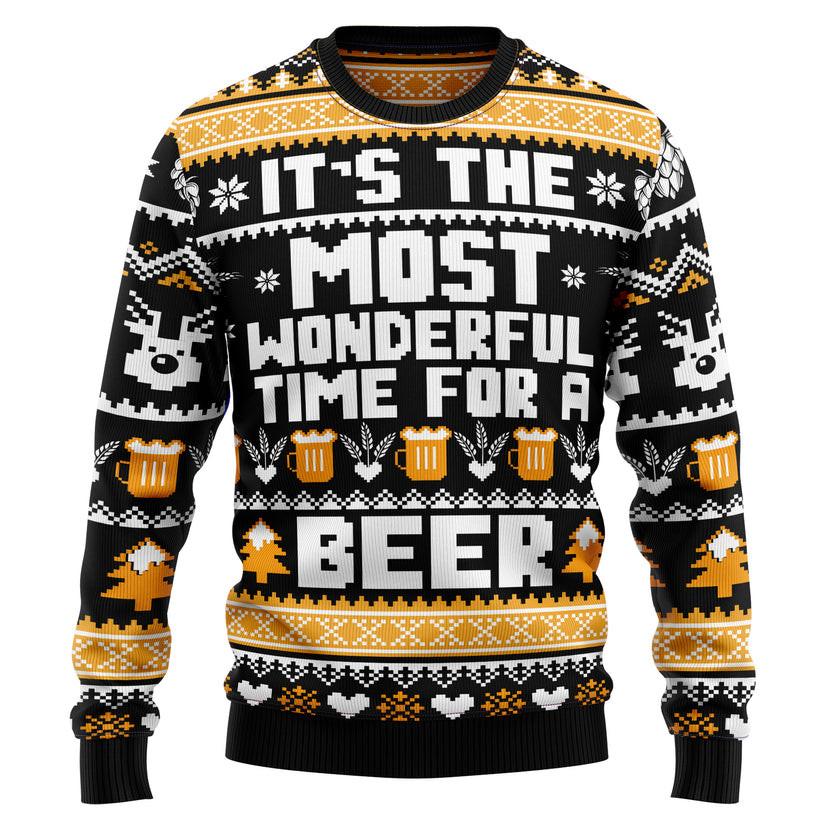 Wonderful Time For A Beer Ugly Sweater for men and women