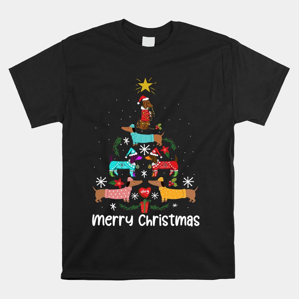 Funny Dachshund Christmas Tree Shirt