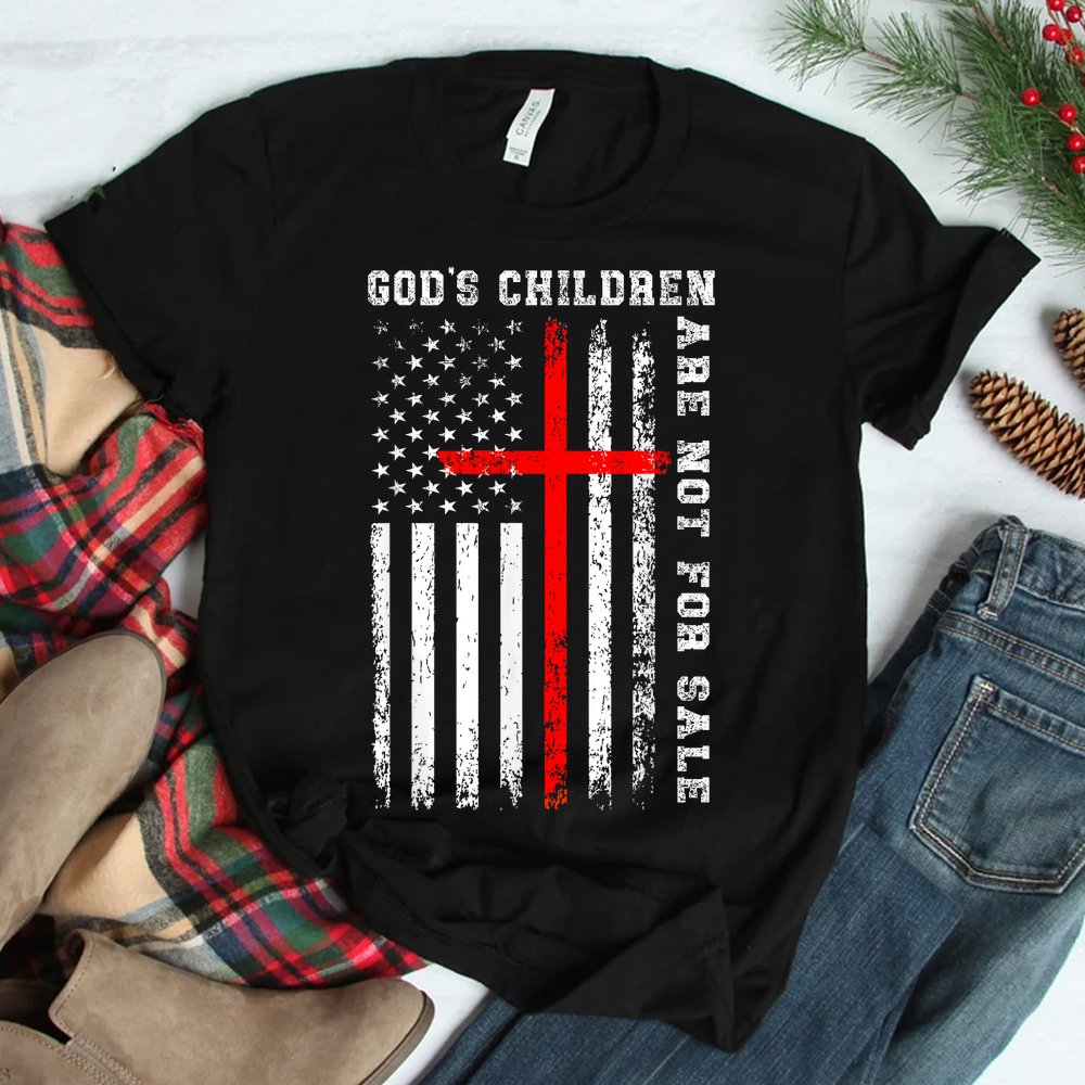 God's Children Are Not For Sale Christian USA Flag Shirt