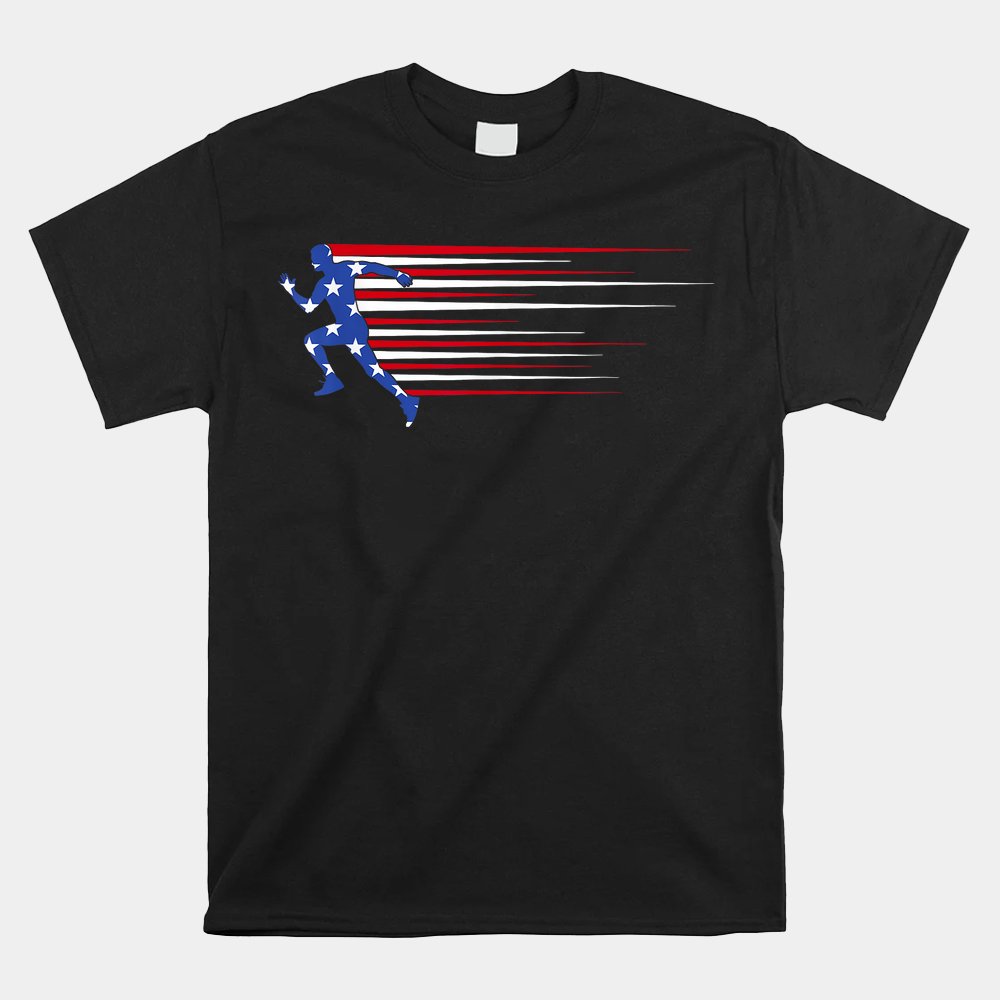Best USA American Flag Track And Field Shirt