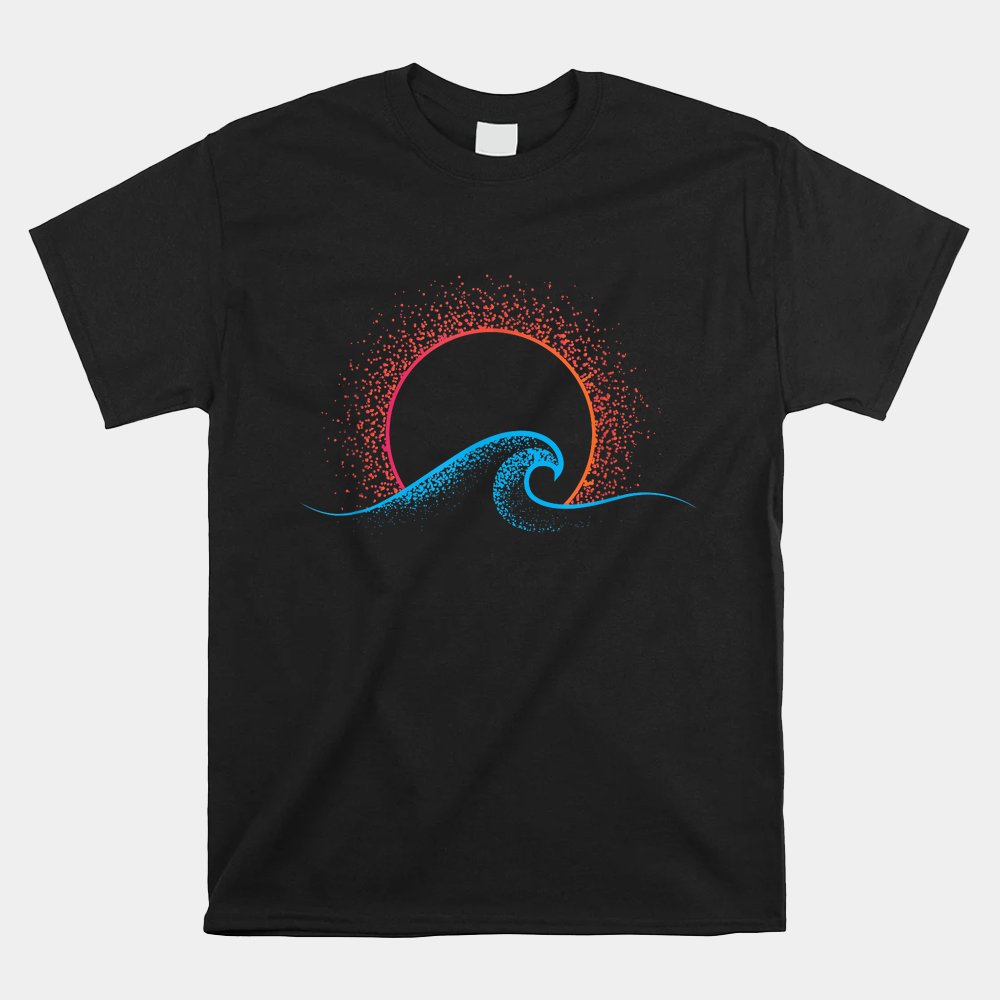 Boho Minimalist Sun Ocean Wave Art Summer Themed Shirt