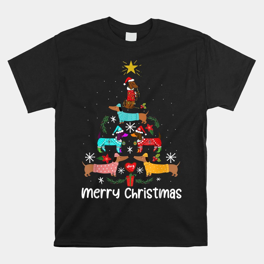 Dachshund Christmas Tree Sweatshirt Ornament Shirt