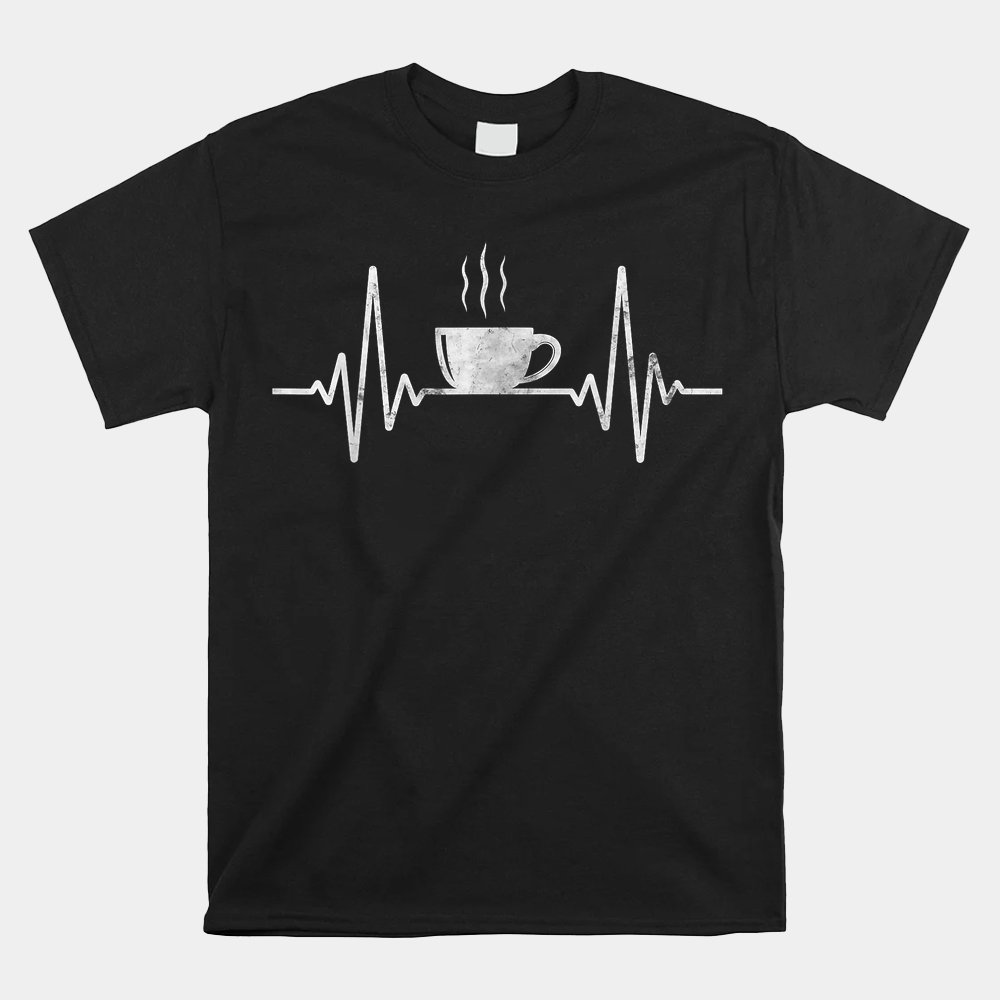 Heartbeat Coffee Shirt Coffee Cup Frequency Shirt