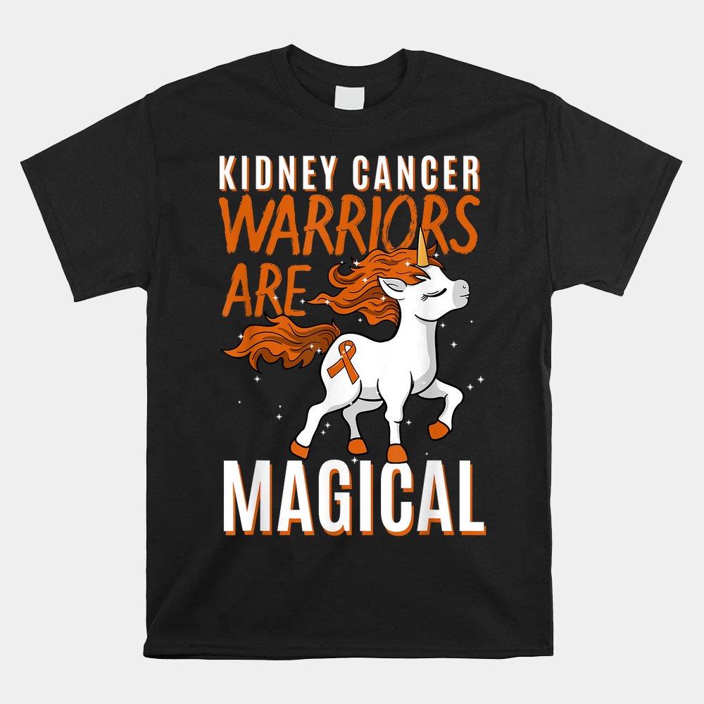 Kidney Cancer Awareness Supporter Warrior Unicorn Shirt
