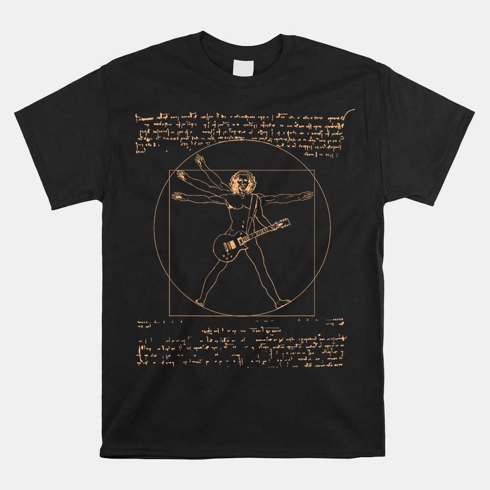 Vitruvian Man Playing Guitar Shirt