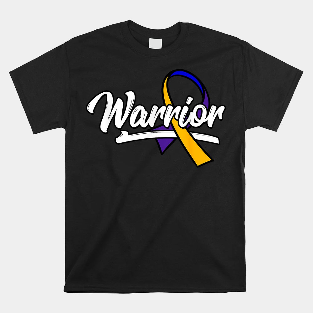 Warrior Bladder Cancer Purple Blue Yellow Dysuria Urologist Shirt