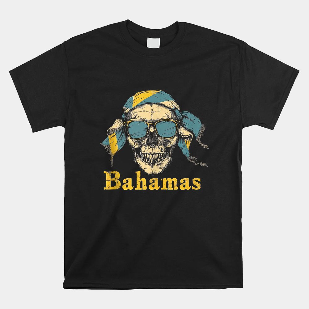 Bahamas Flag Skull Skeleton Shirt