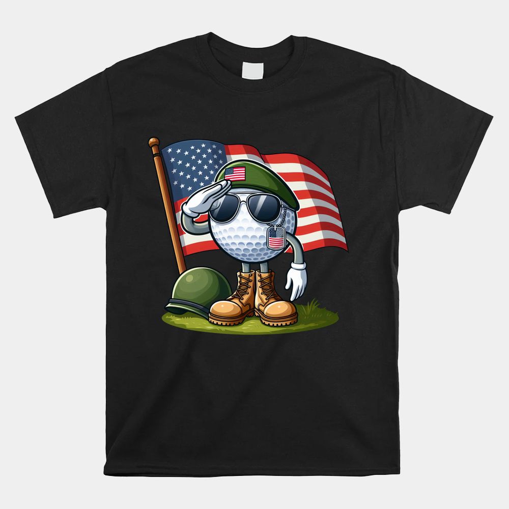 Salute Golf American USA Flag Memorial Day Shirt - TeeUni